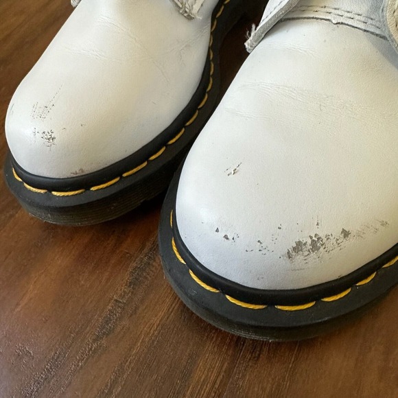 DR. MARTENS Womens 1460 8-Eye Leather Boot in White - Picture 4 of 11